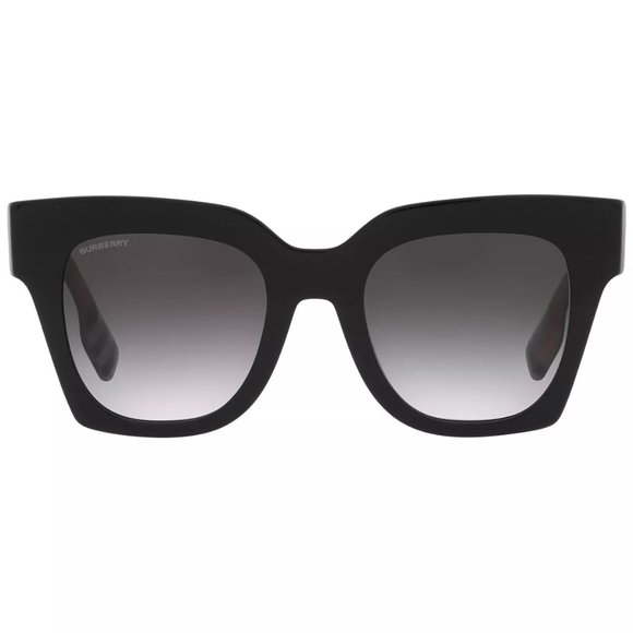 NWT $281 BURBERRY Black/Check Sunglasses - Picture 3 of 7